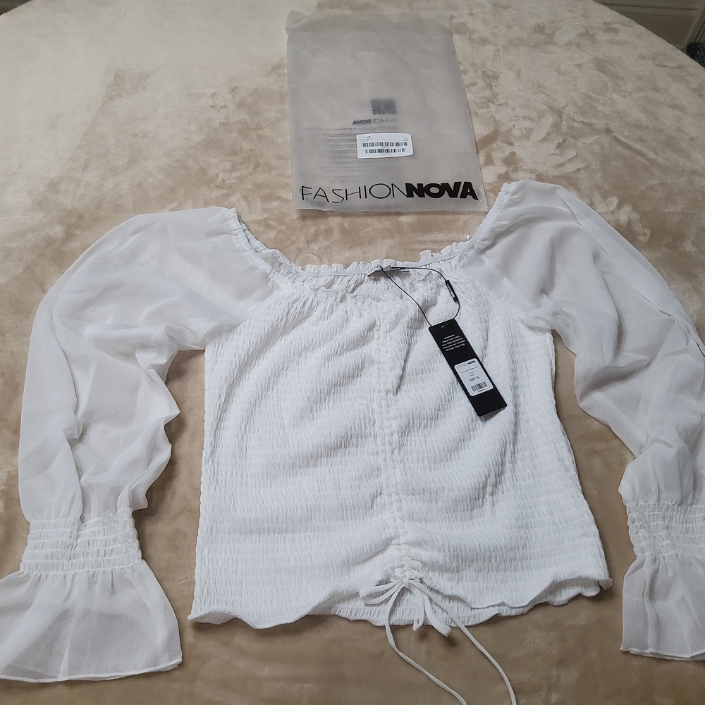 Fashion Nova White Off-Shoulder Top